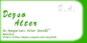 dezso alter business card